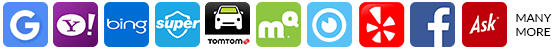 Icon of yahoo, google, bing, superpages, tomtom, mapquest, citysearch, yelp, facebook, ask and many more.